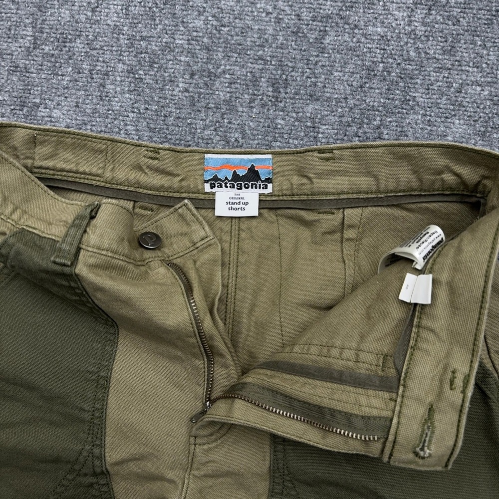 Patagonia Regenerative Organic Cotton Stand Up Shorts 3.5" Womens 2 Sage Khaki - Picture 3 of 8